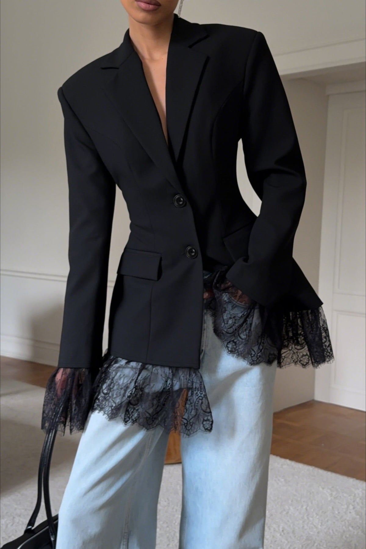 Colbie Lace-Trimmed Blazer