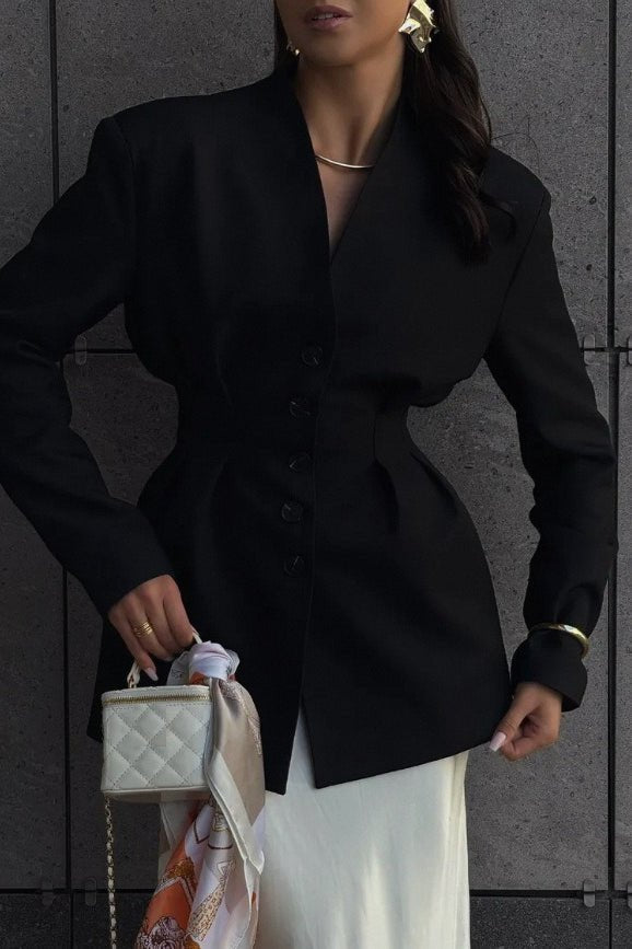 Daniela Cinched Collarless Blazer
