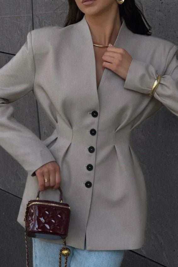 Daniela Cinched Collarless Blazer