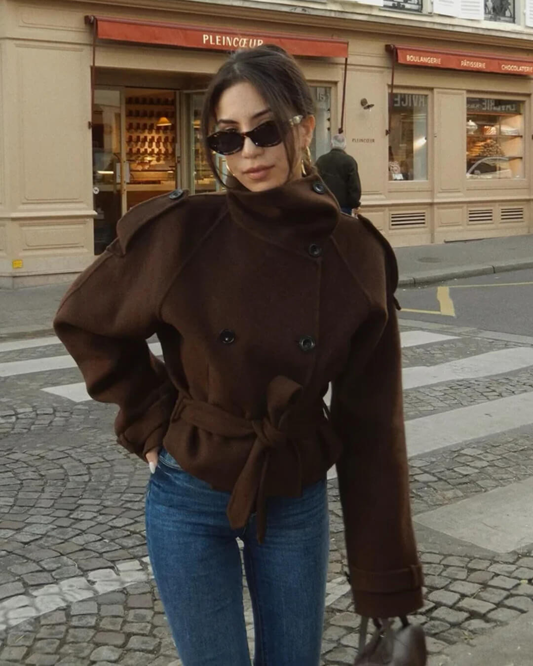 Debbie Stand Collar Short Trench Coat