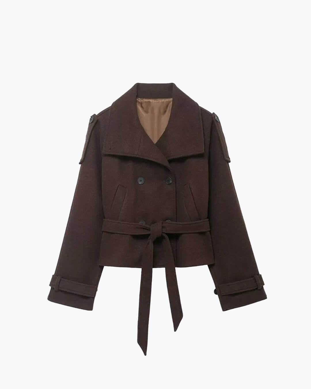 Debbie Stand Collar Short Trench Coat