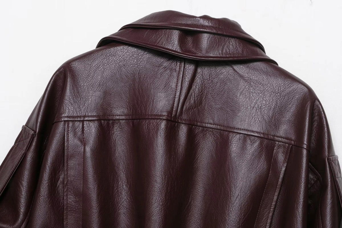 Denise Belted Leather Jacket