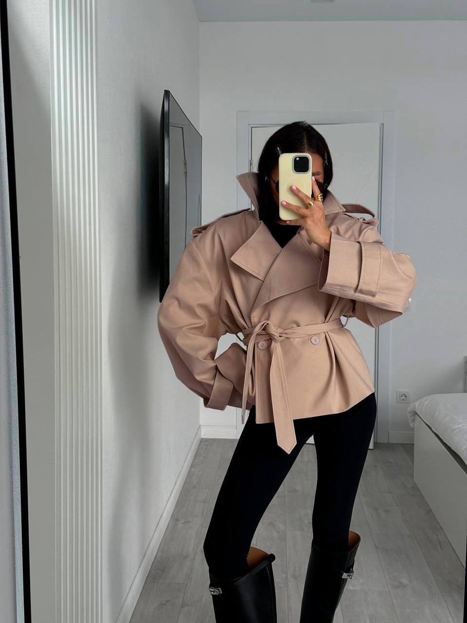 Dorothy Lace Up Short Trench Coat