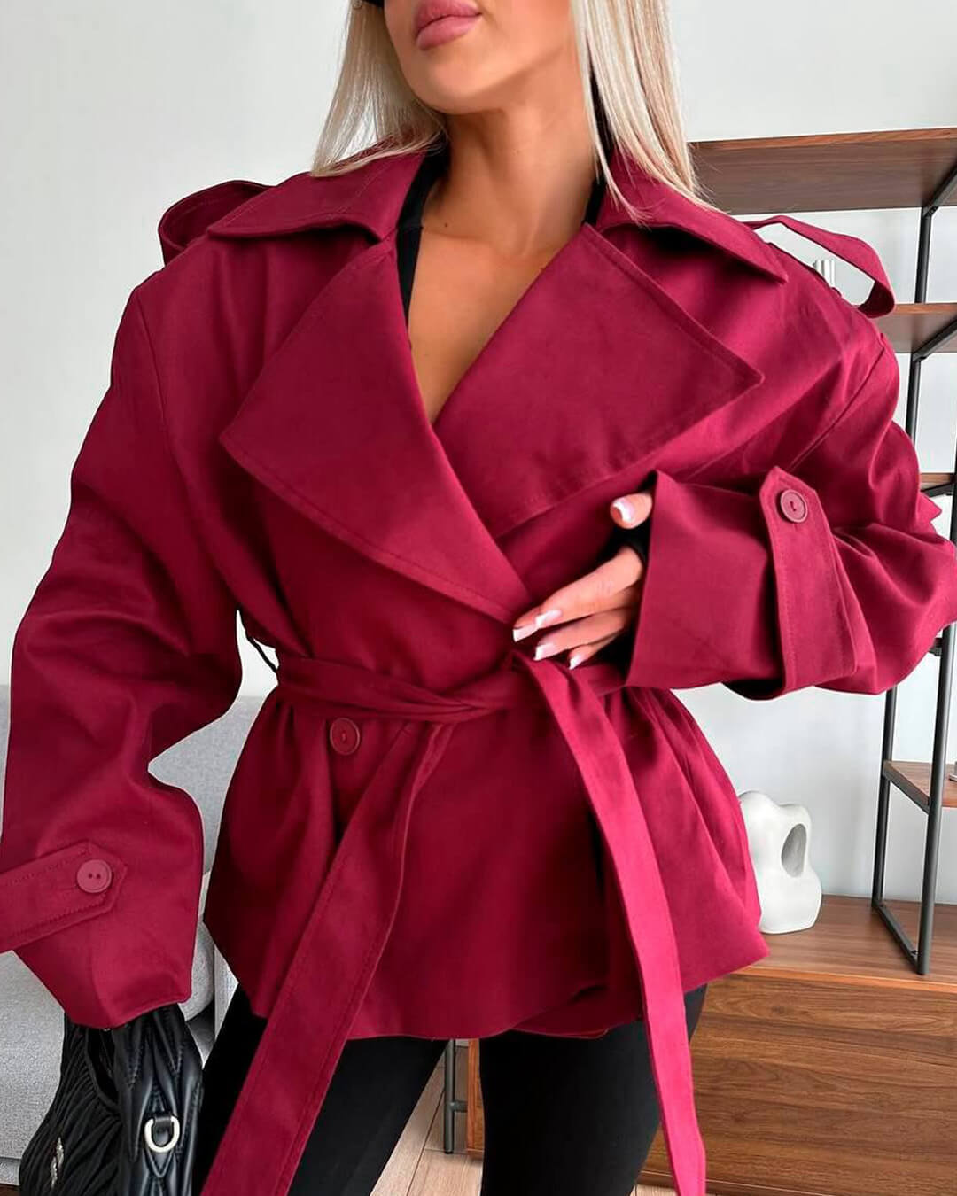 Dorothy Lace Up Short Trench Coat