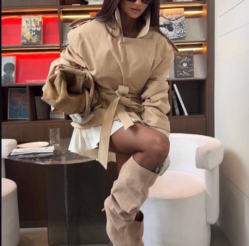 Dorothy Lace Up Short Trench Coat