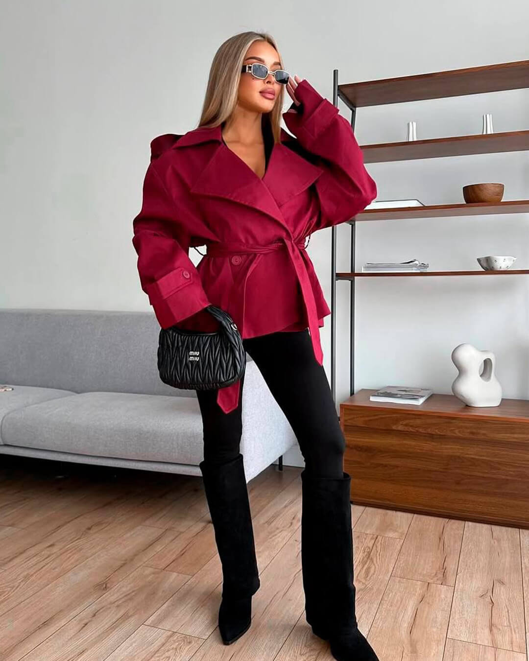 Dorothy Lace Up Short Trench Coat