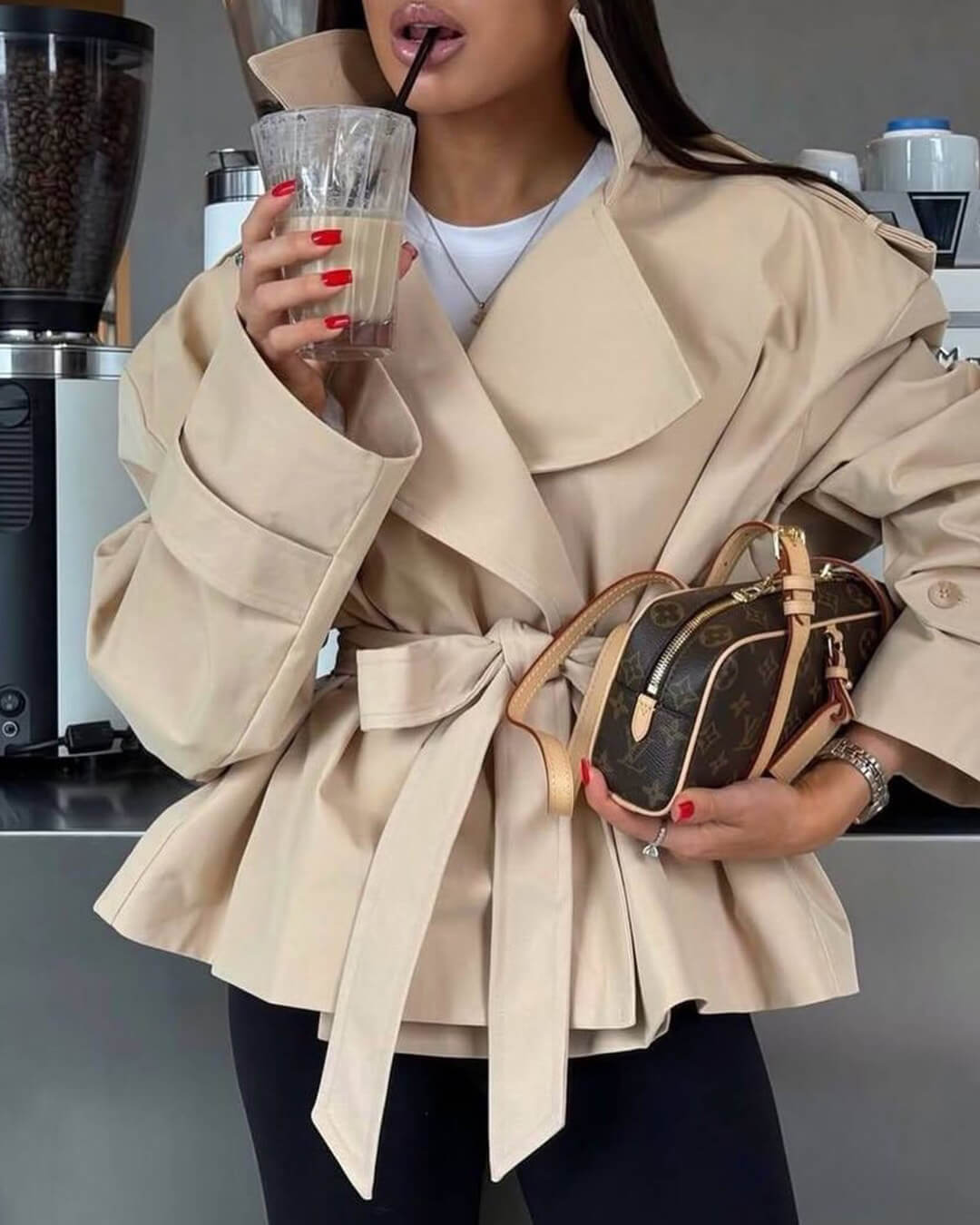 Dorothy Lace Up Short Trench Coat