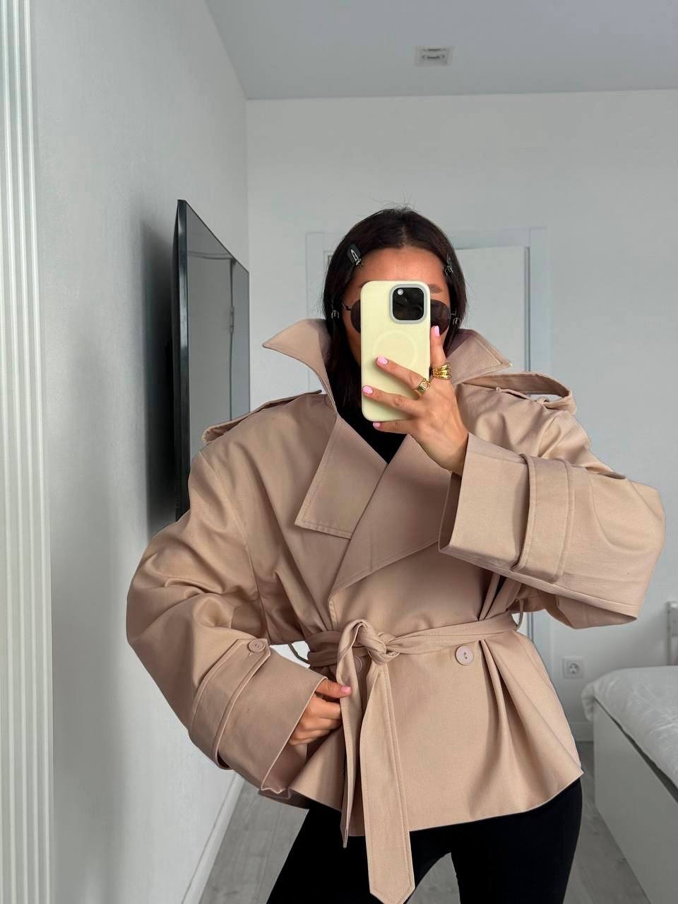 Dorothy Lace Up Short Trench Coat