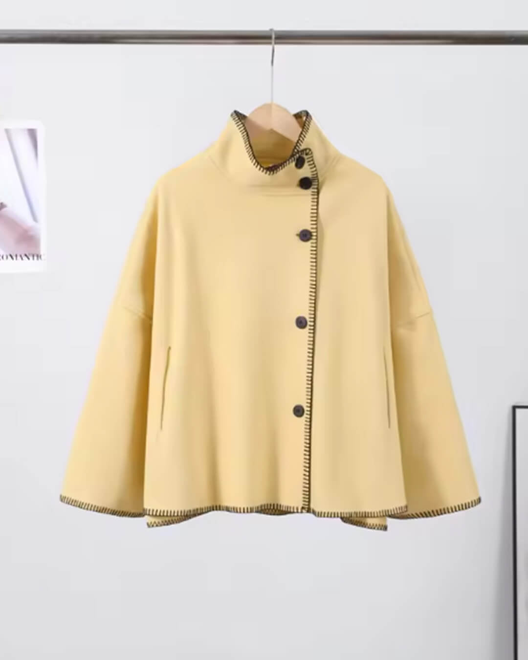 Emily High Neck Button Jacket