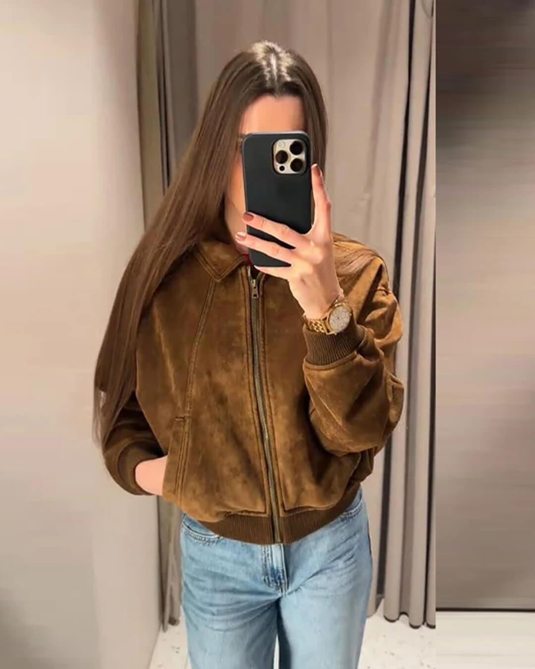 Heather Faux Suede Jacket