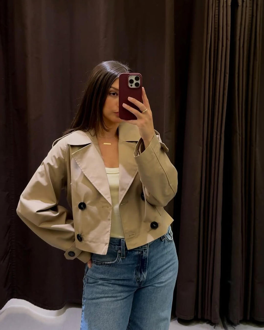 Janice Cropped Trench Coat