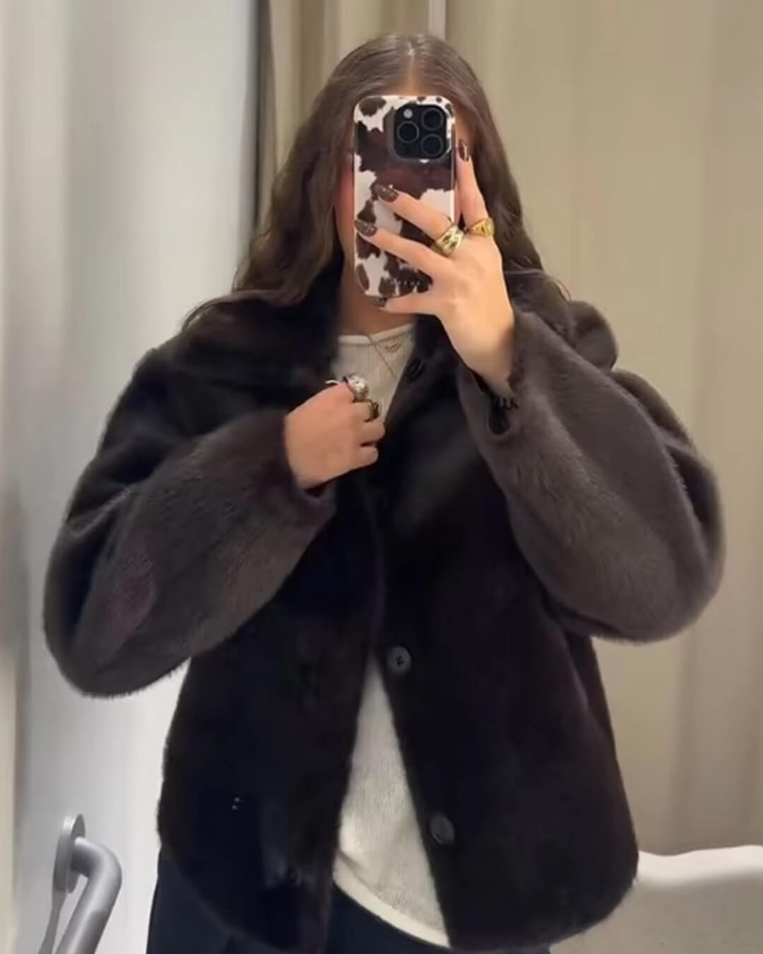 Joana Reversible Faux fur Leather Jacket