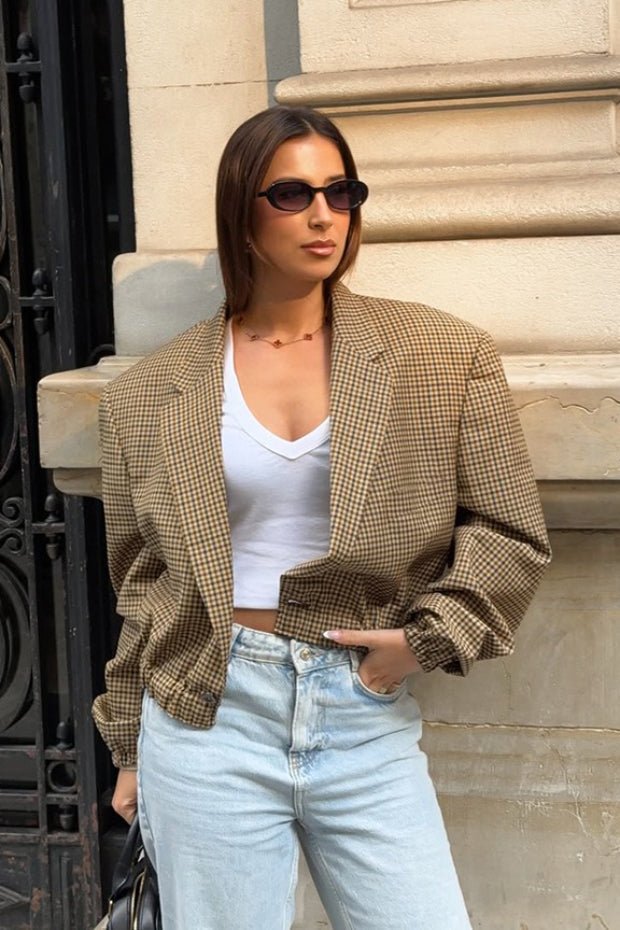 Latriz Plaid Relaxed Fit Blazer