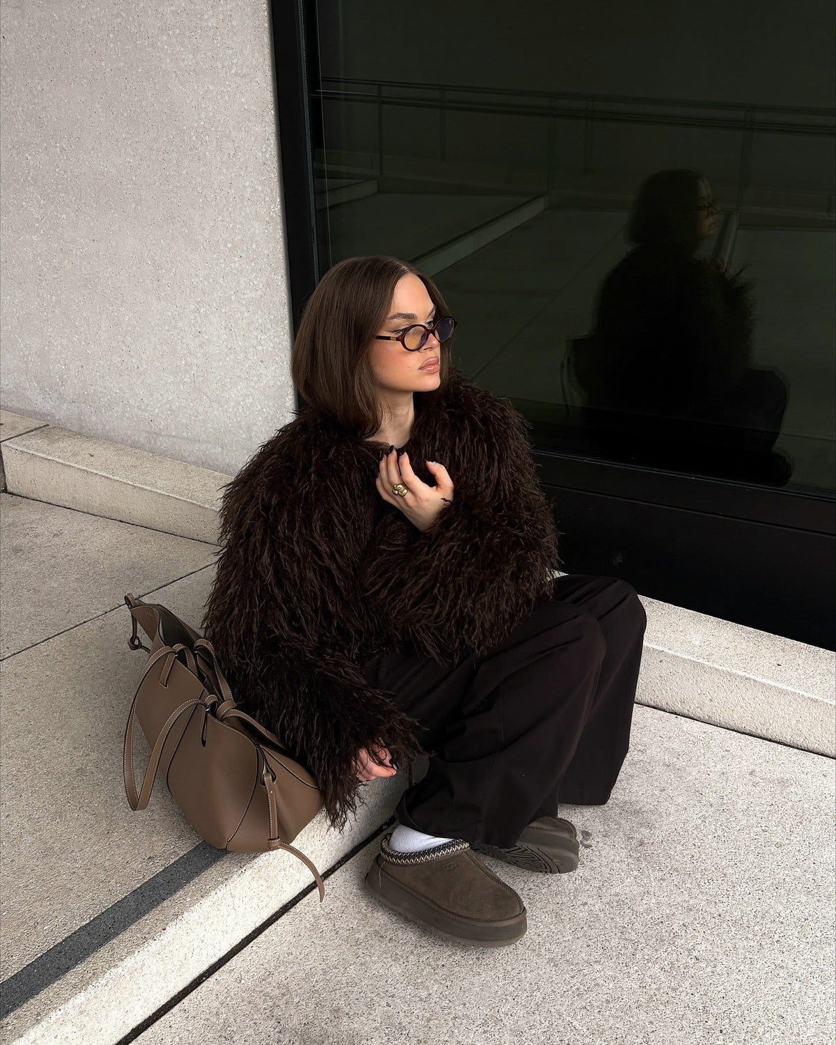 Liza Fuzzy Faux Fur Coat