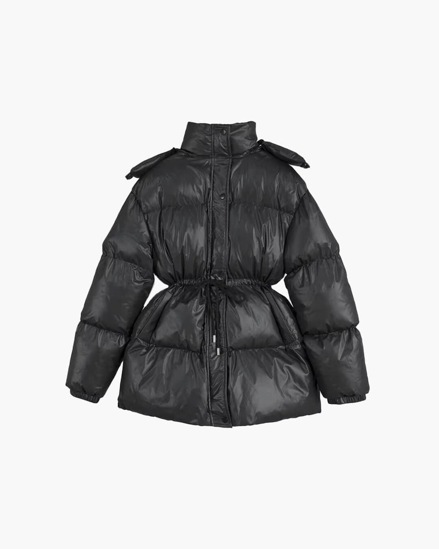 Lorie Drawstring Hooded Puffer Coat
