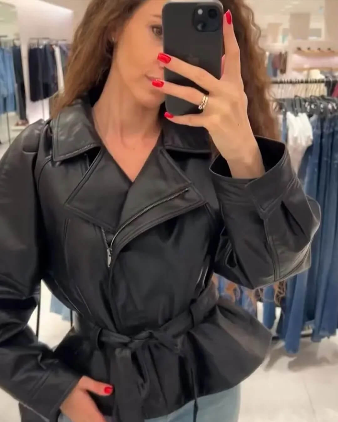 Maggie Faux Leather Motorcycle Jacket