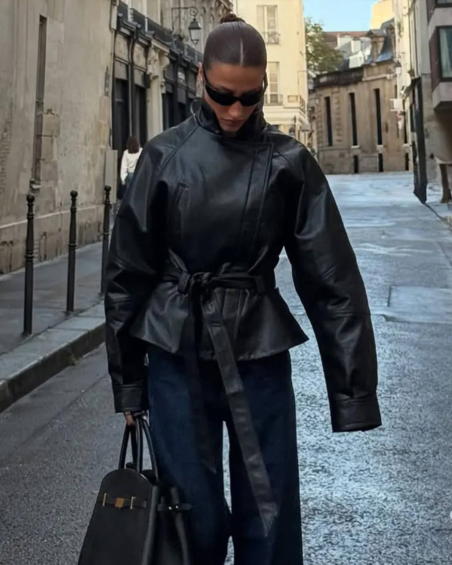 Maggie Faux Leather Motorcycle Jacket