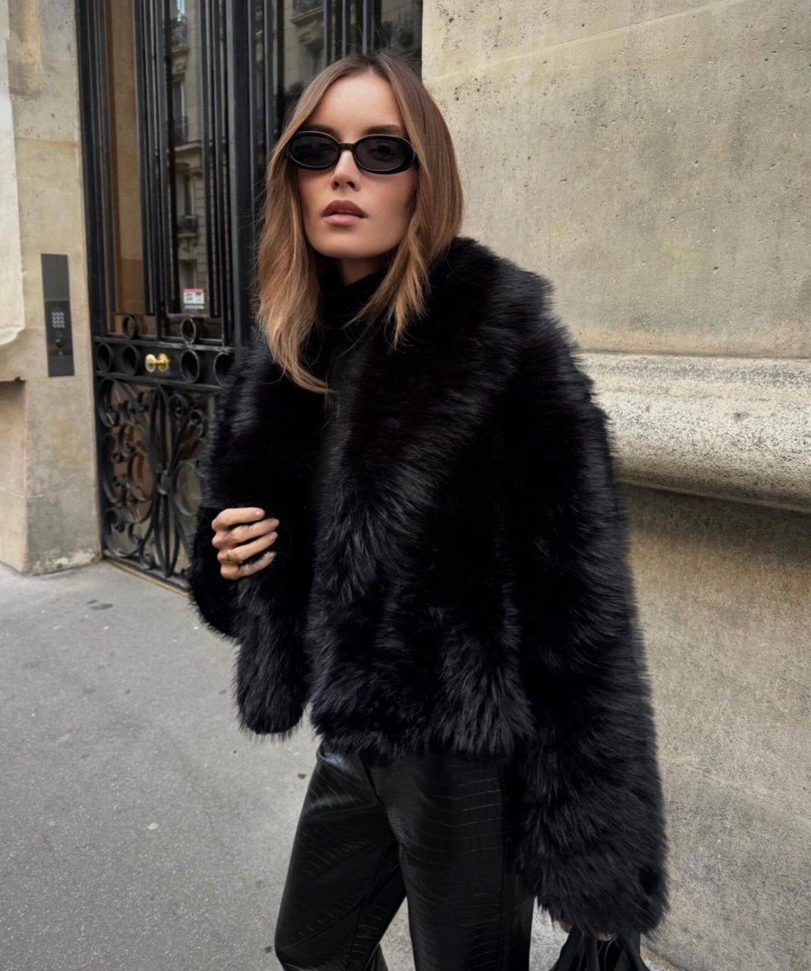 Maris Cropped Faux Fur Coat
