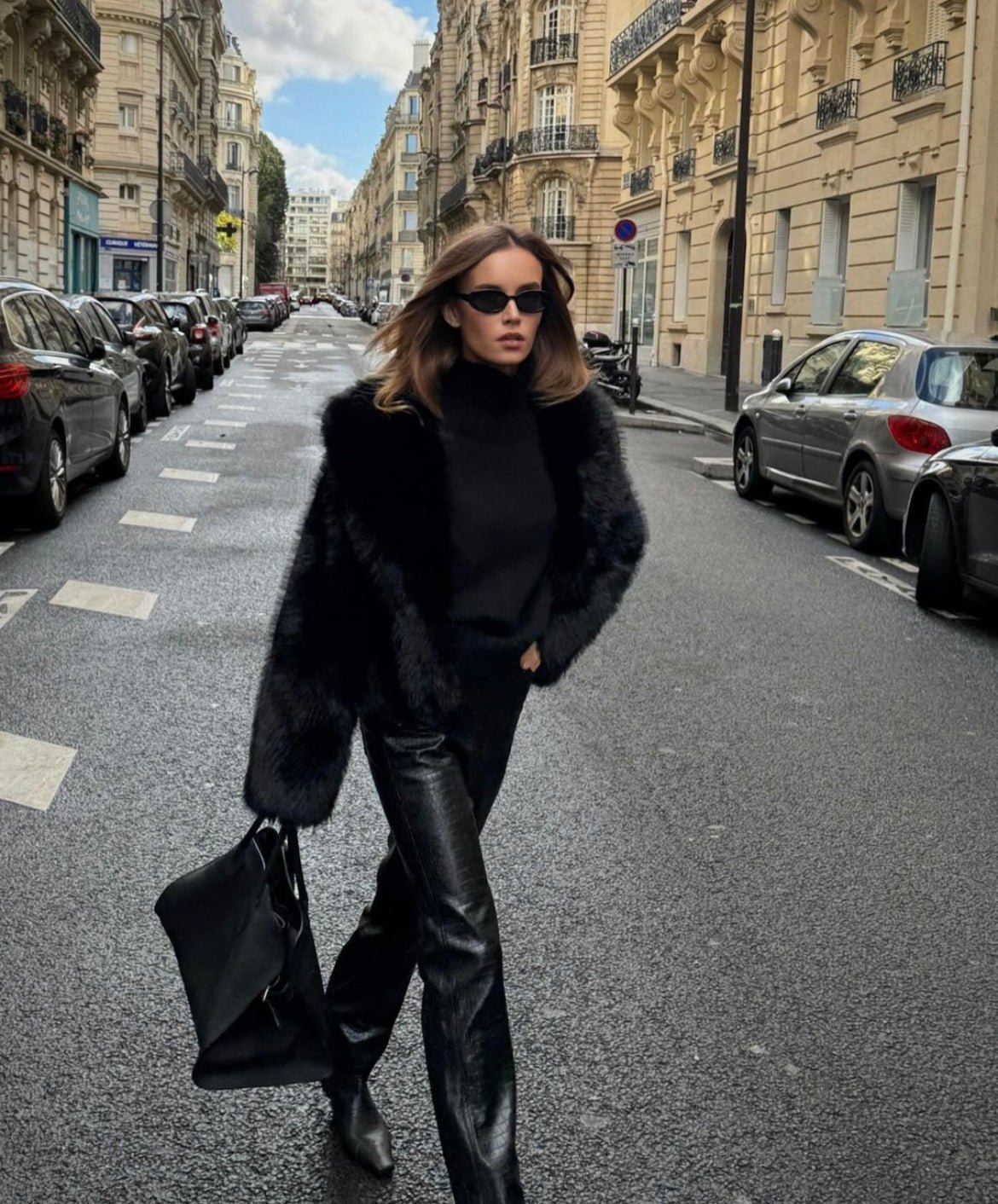 Maris Cropped Faux Fur Coat