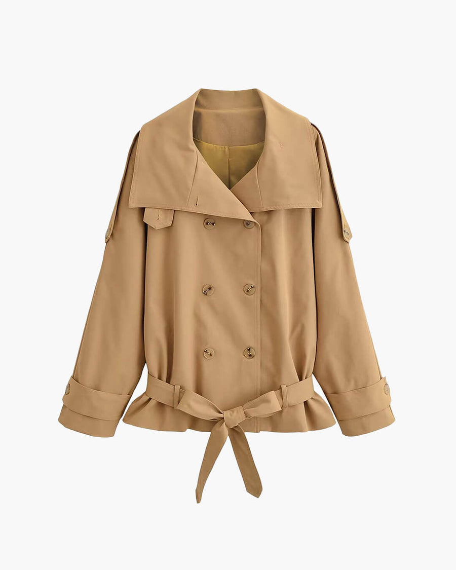 Melanie Stand Up Collar Short Trench Coat