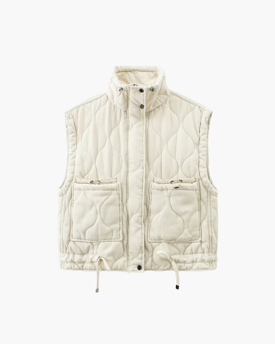 Micah Stand-Collar Pocket Vest