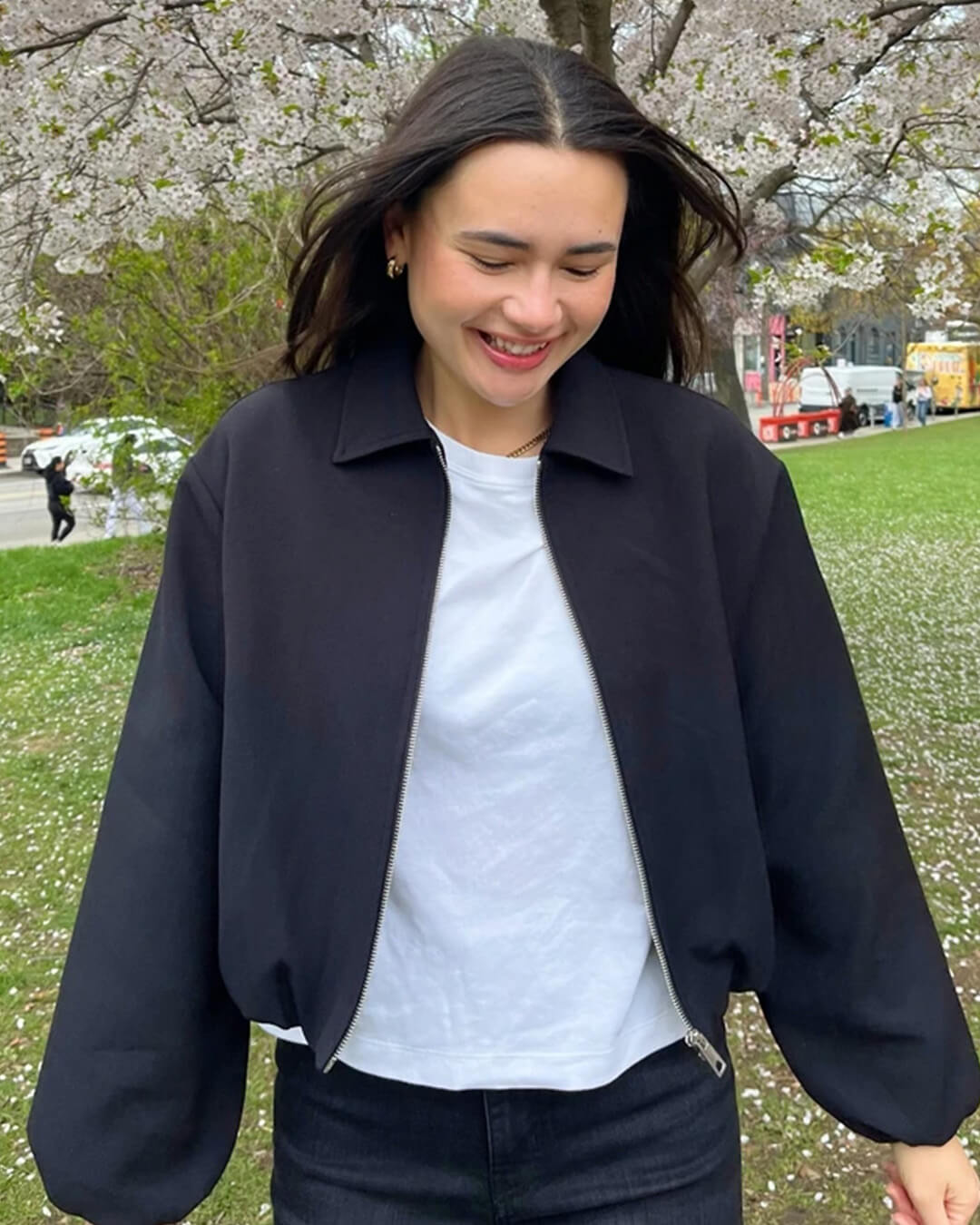 Midori Puff Sleeve Bomber Jacket