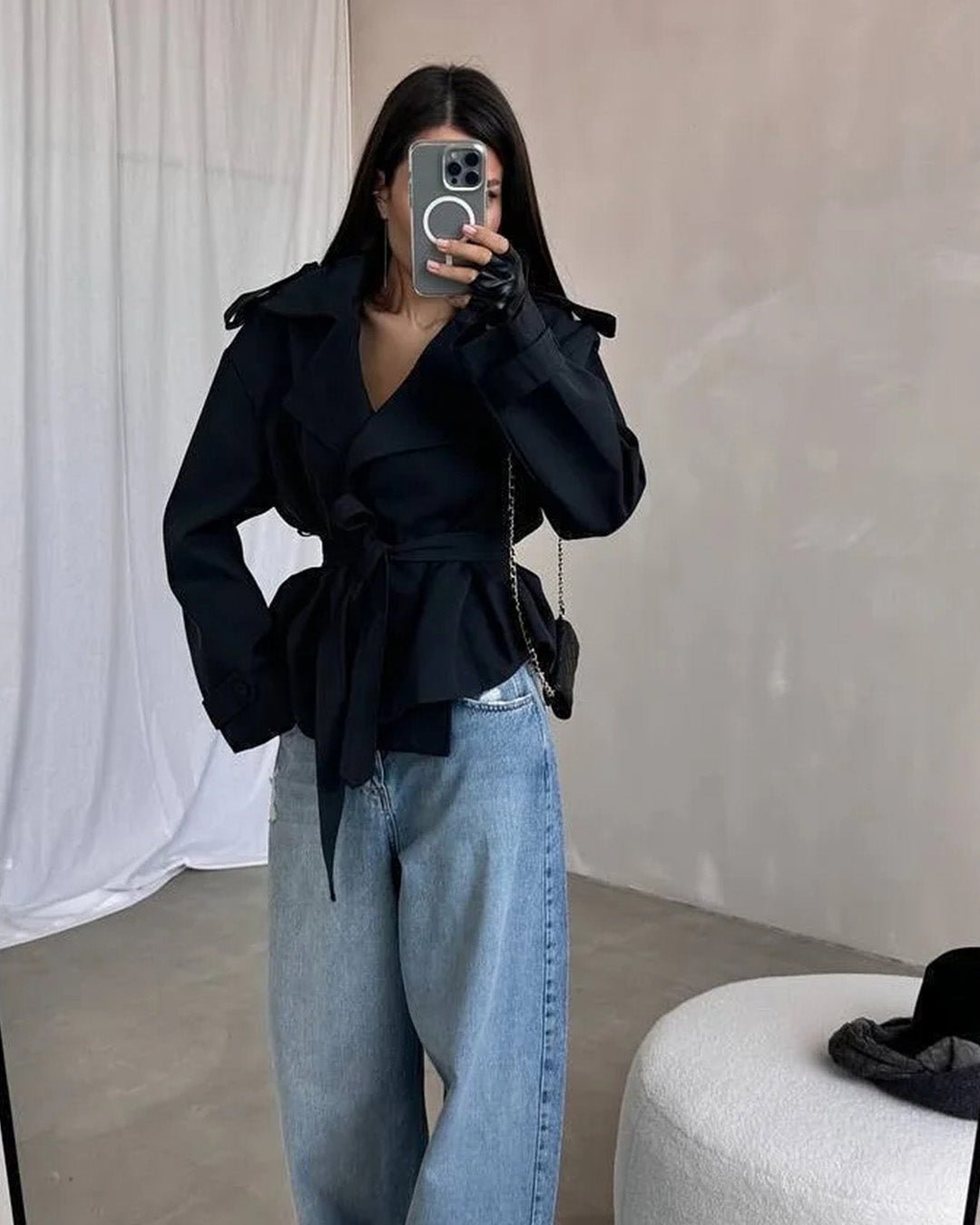 Molly Belted Cropped Trench Coat