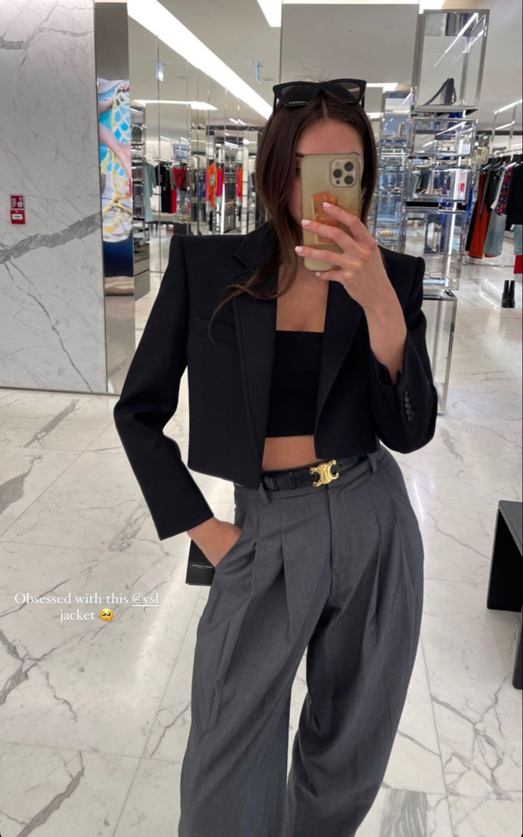 Olga Padded Cropped Suit Jacket