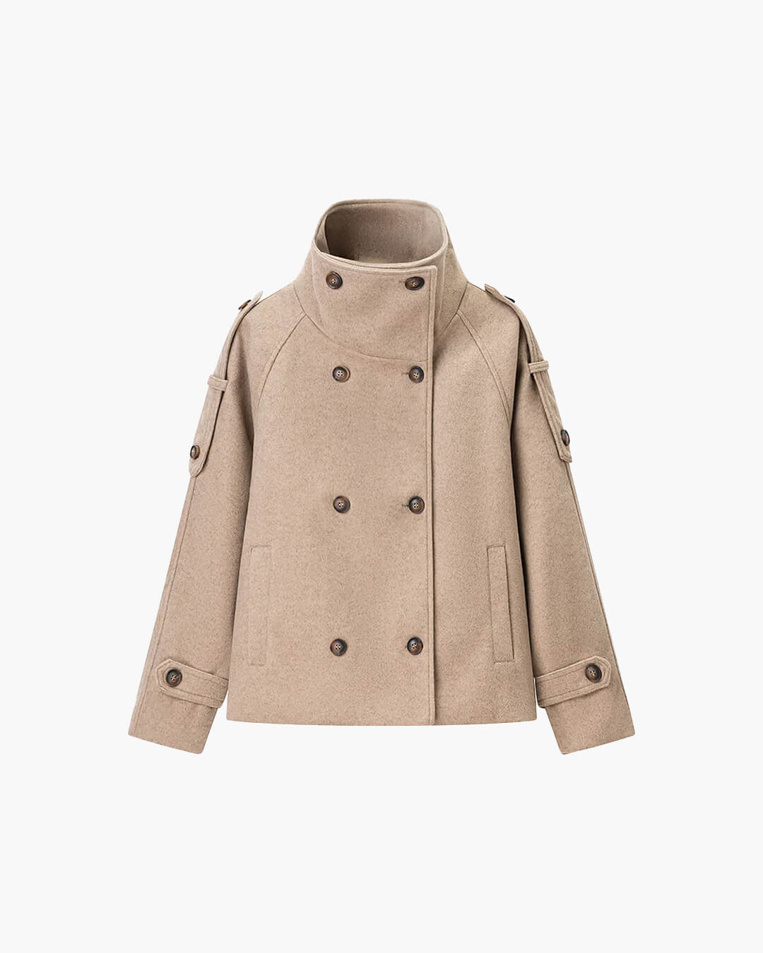 Rhea Stand Collar Breasted Coat