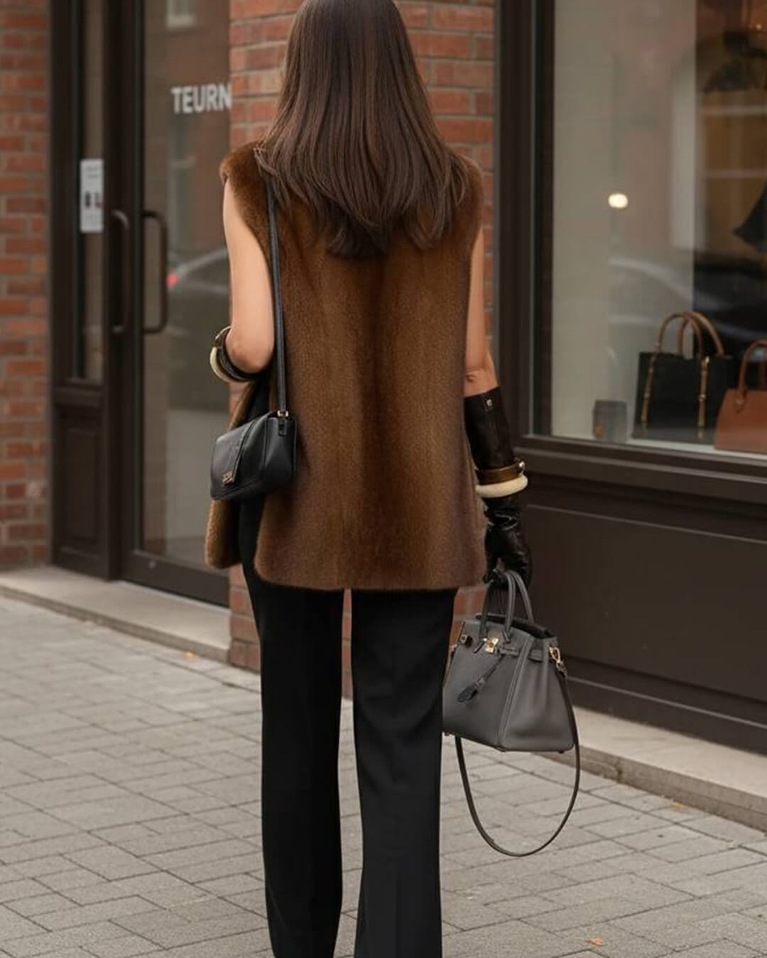 Rina Faux Fur Turtleneck Vest
