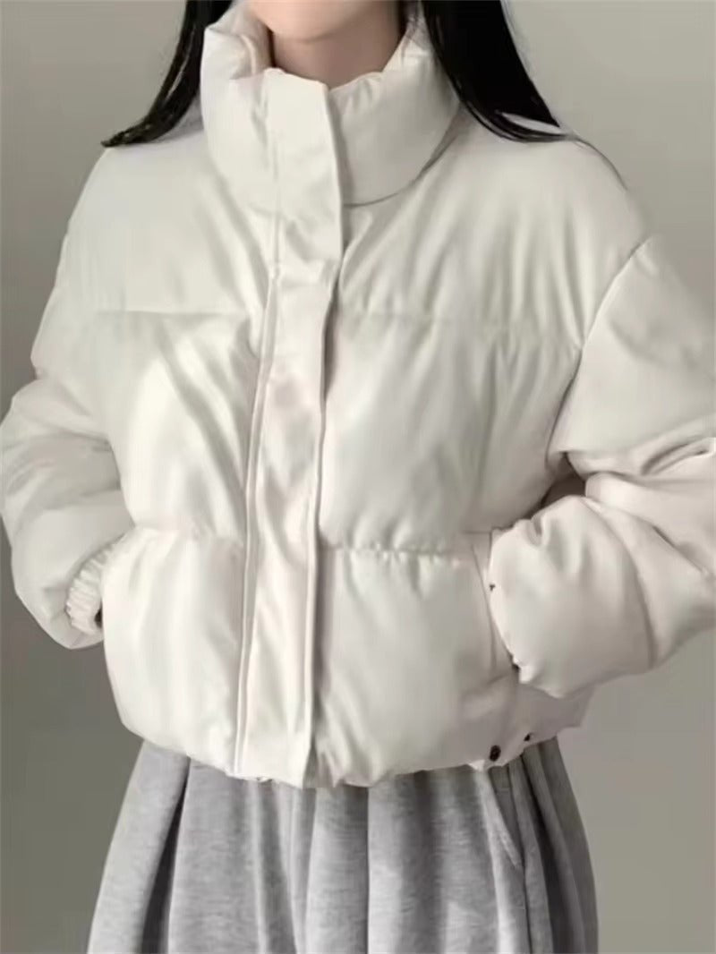 Samantha Faux Leather Puffer Jacket