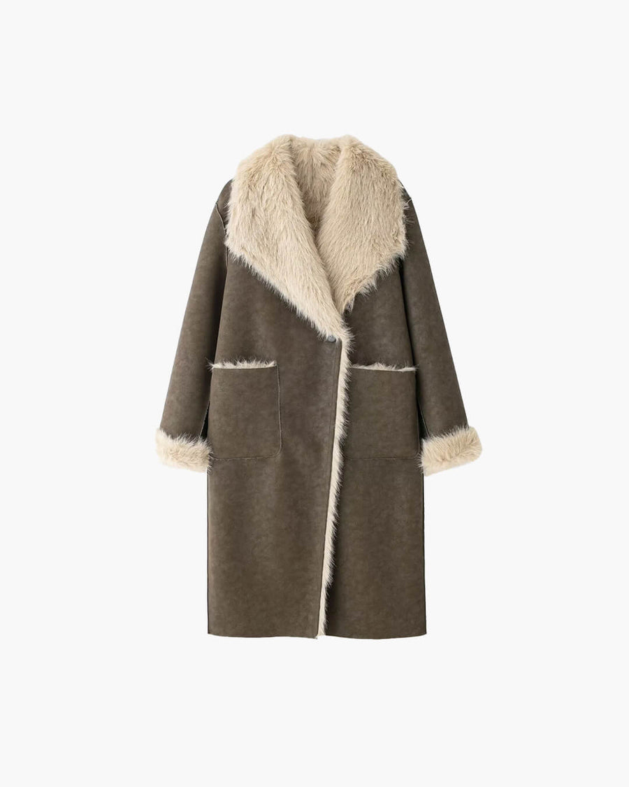 Sydney Faux Fur Suede Long Coat