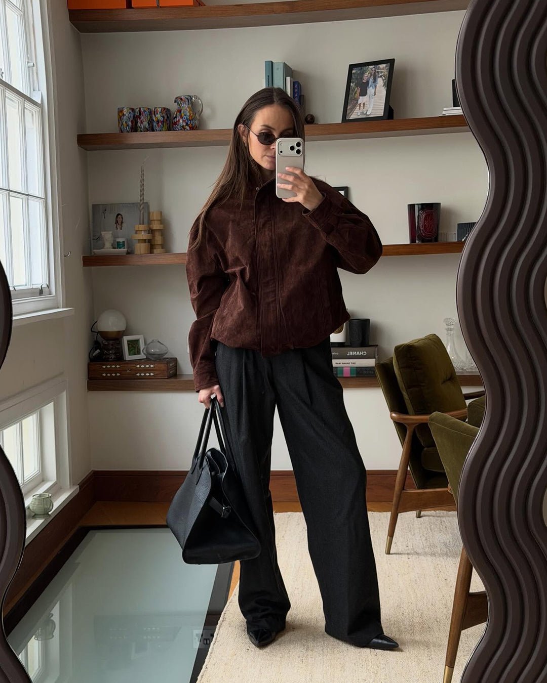 Viona Stand Collar Suede Jacket