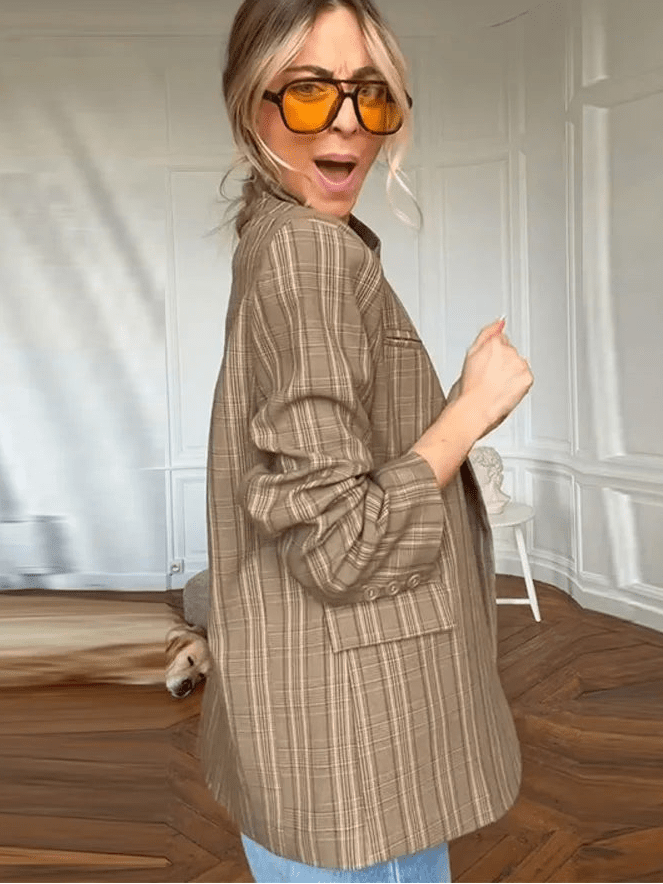 Willow Stand Collar Striped Suit Jacket