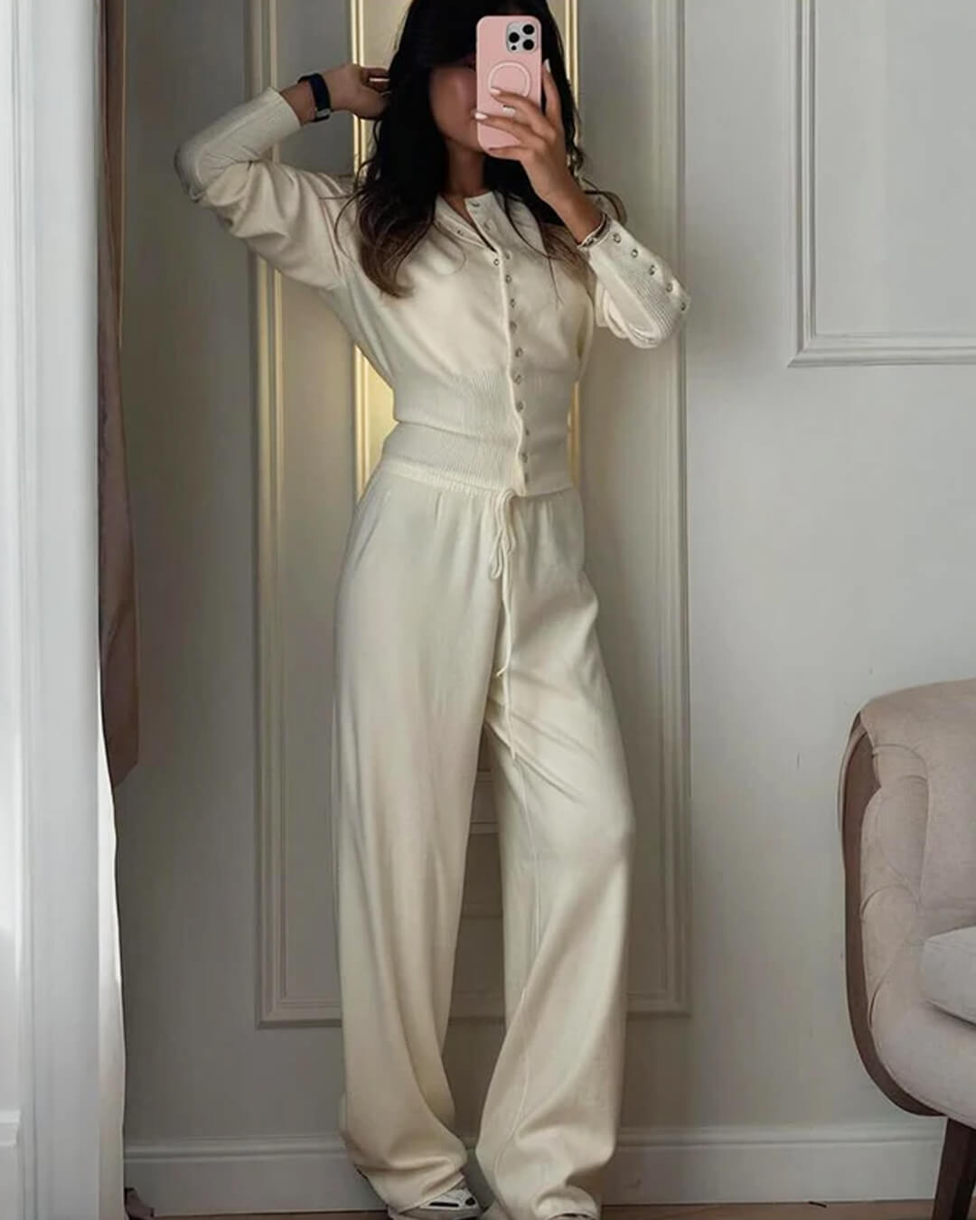 Aimee Knitted Cardigan and Trousers Set