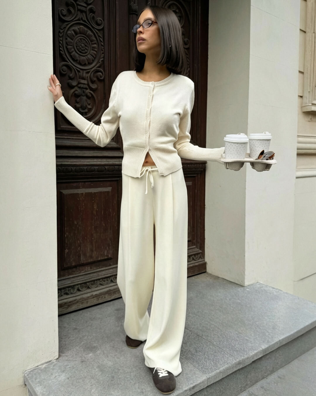 Aimee Knitted Cardigan and Trousers Set