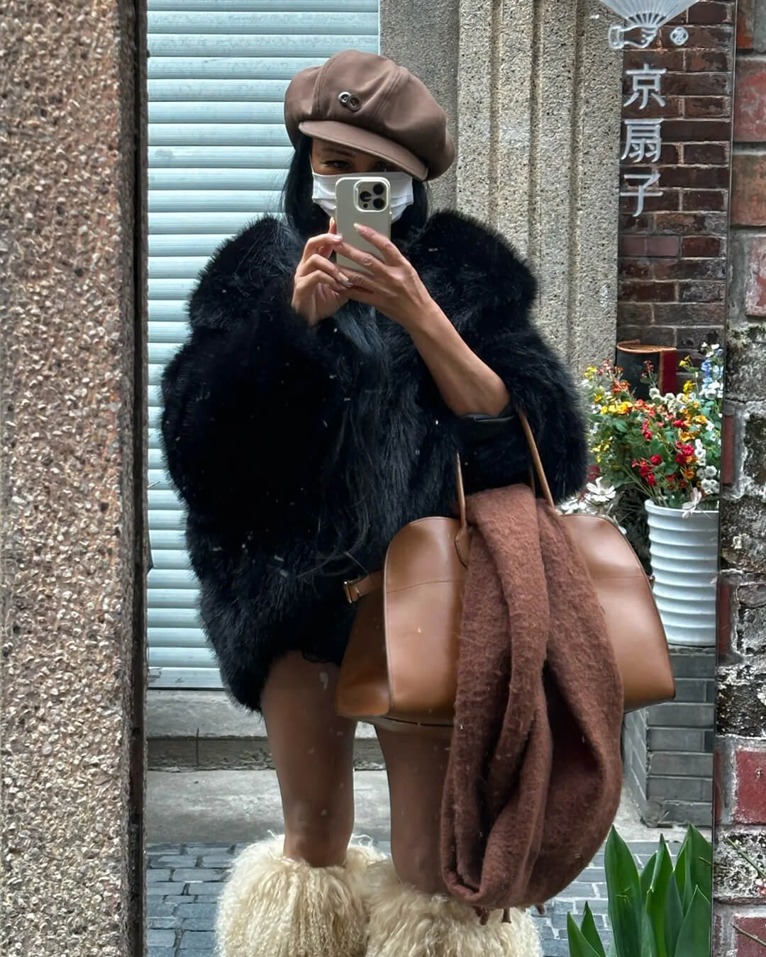 Nicki Hooded Faux Fur Coat