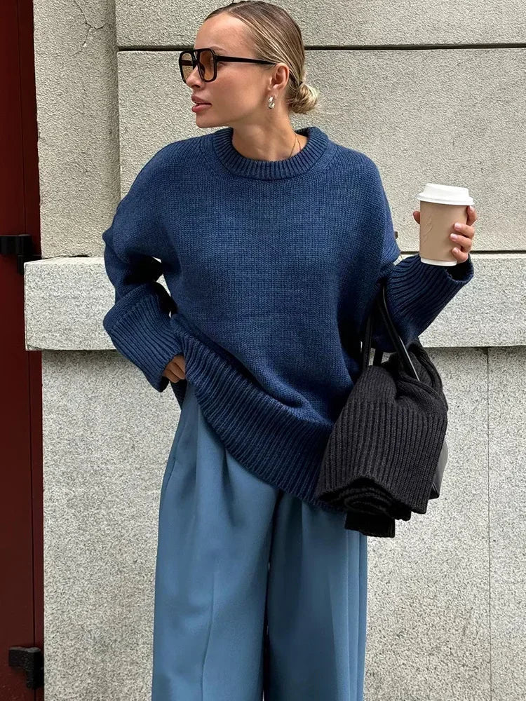 Georgette Ribbed Knit Sweater