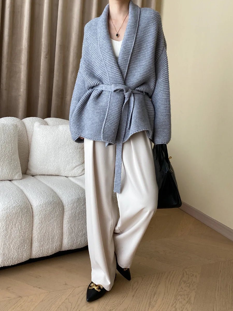 Abigail Belted Knit Cardigan