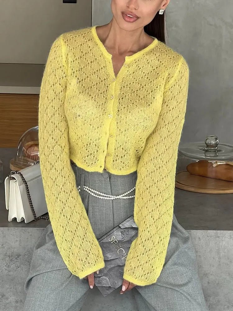 Beverly Hollow Cropped Cardigan