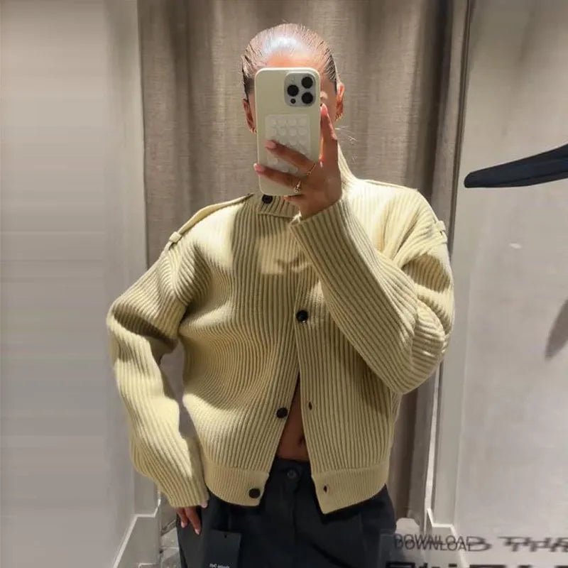 Kylie Knitted High Neck Cardigan