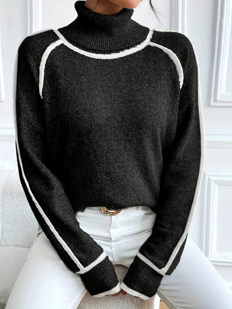 Juvy Contrasting Turtleneck Sweater