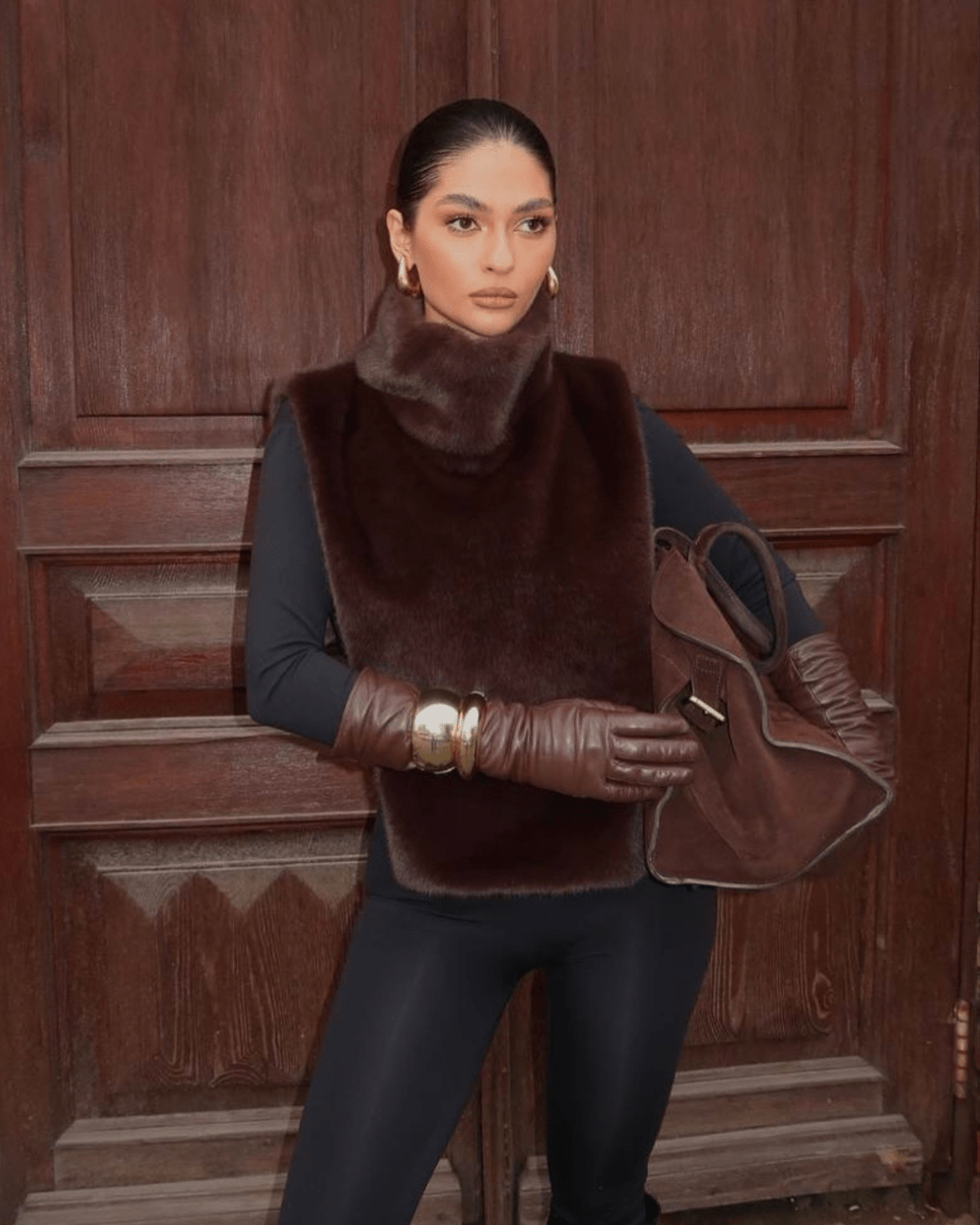 Lorna Faux Fur Turtleneck Vest