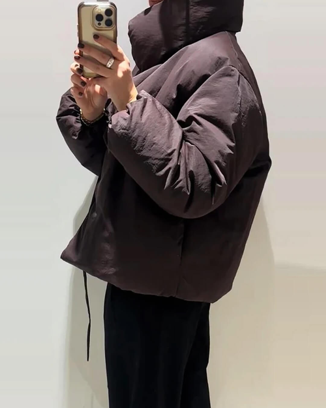 Suzy High Collar Tie-Up Puffer Jacket